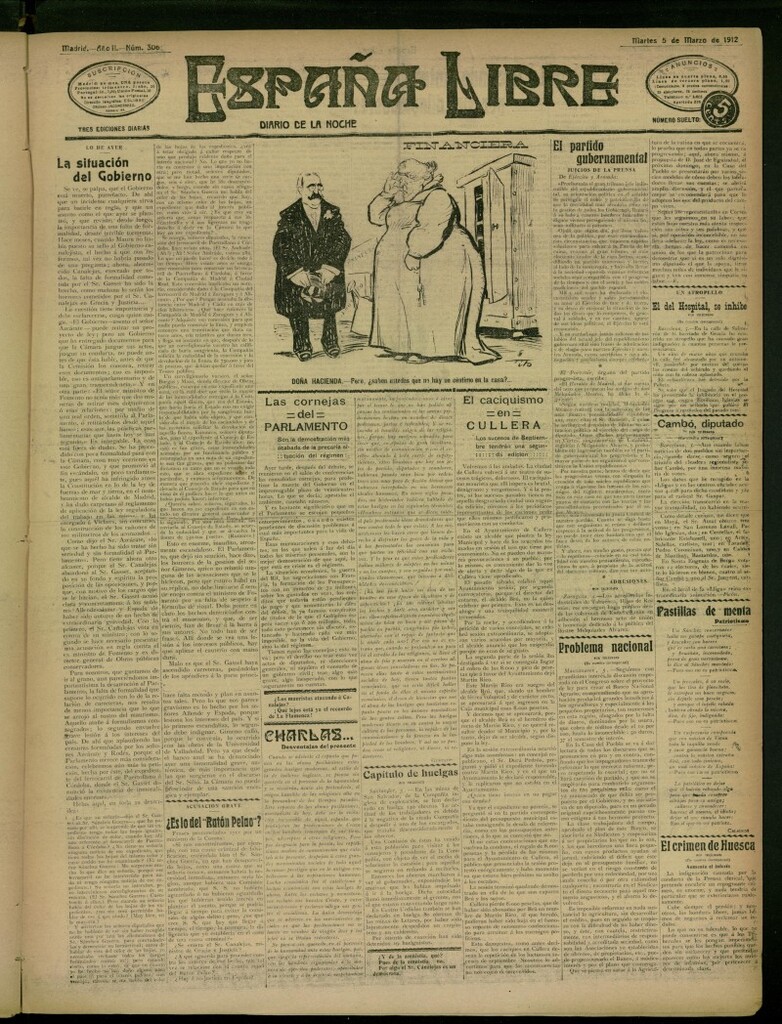 Miniatura de España Libre : Diario de la noche del 5 de marzo de 1912, nº 306