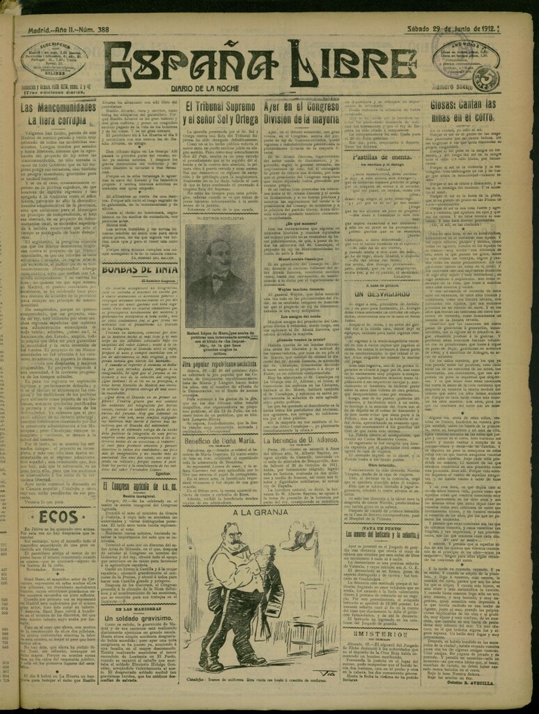 Miniatura de España Libre : Diario de la noche del 29 de junio de 1912, nº 388