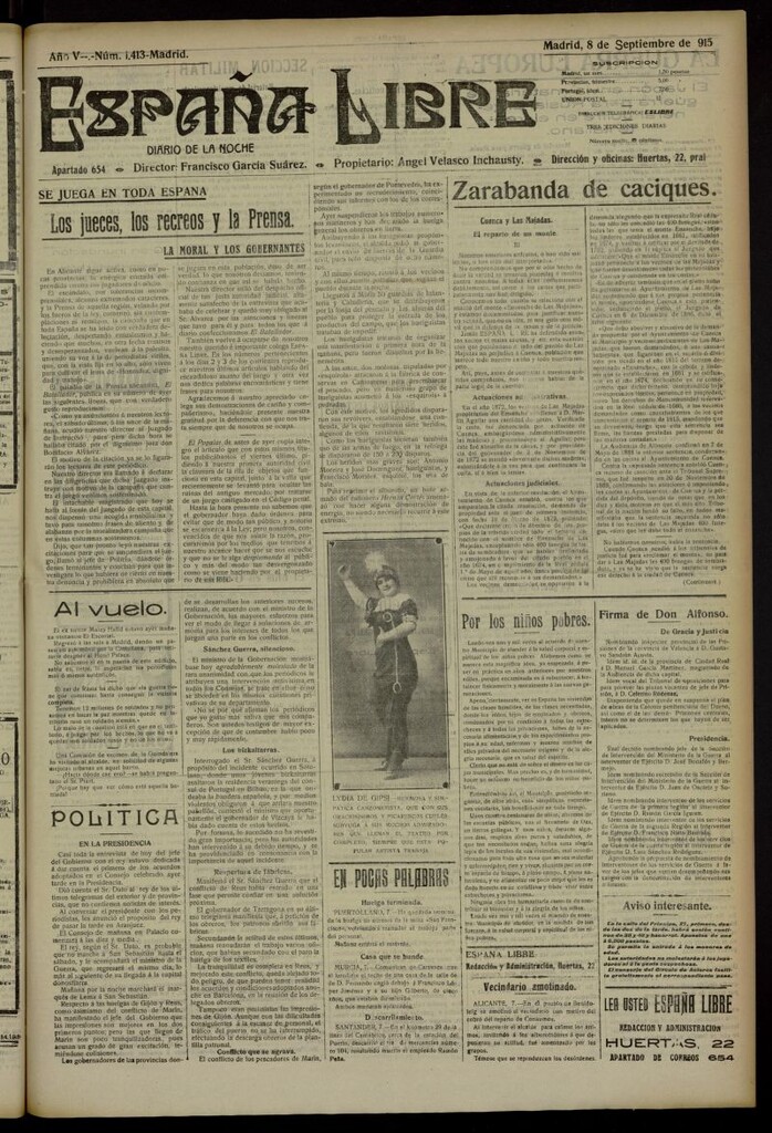 Miniatura de España Libre : Diario de la noche del 8 de septiembre de 1915, nº 1413