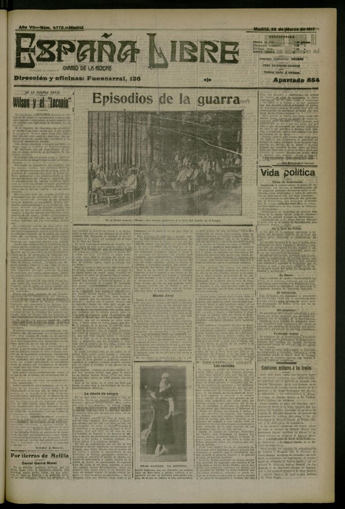 Miniatura de España Libre : Diario de la noche del 28 de marzo de 1917, nº 1770