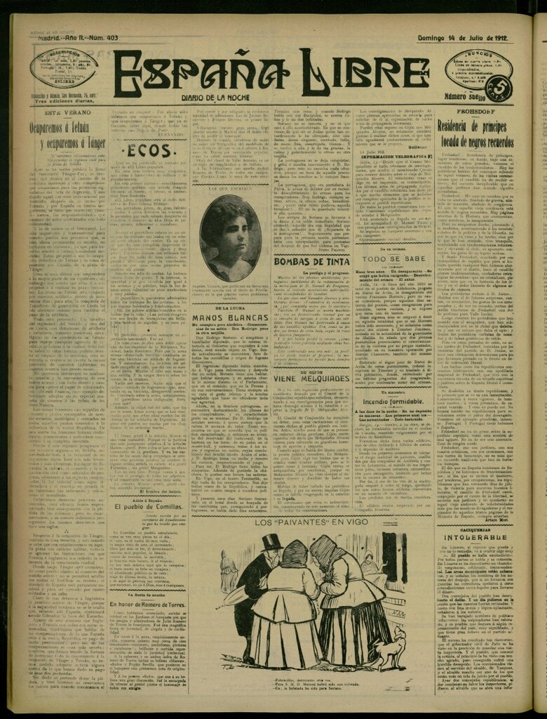 Miniatura de España Libre : Diario de la noche del 14 de julio de 1912, nº 403