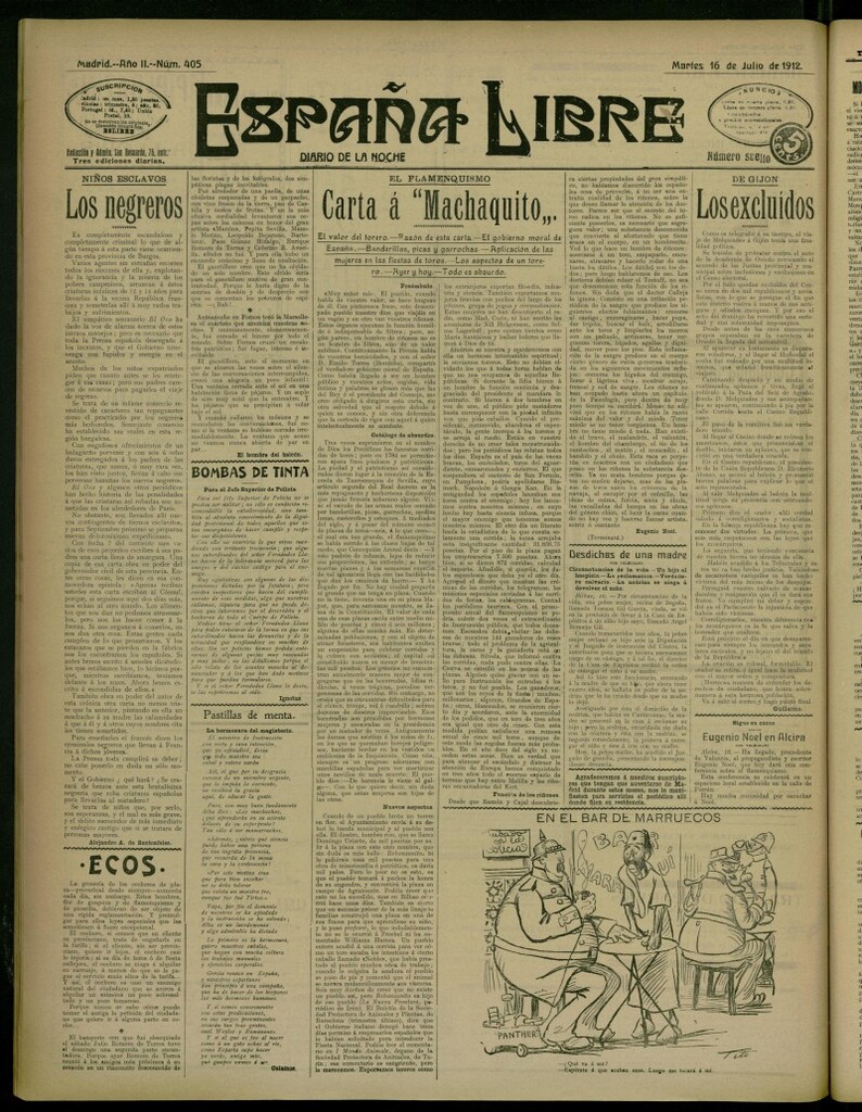 Miniatura de España Libre : Diario de la noche del 16 de julio de 1912, nº 405