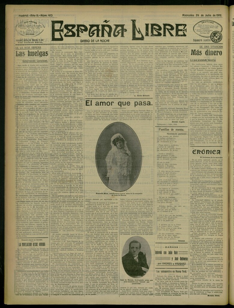 Miniatura de España Libre : Diario de la noche del 24 de julio de 1912, nº 413