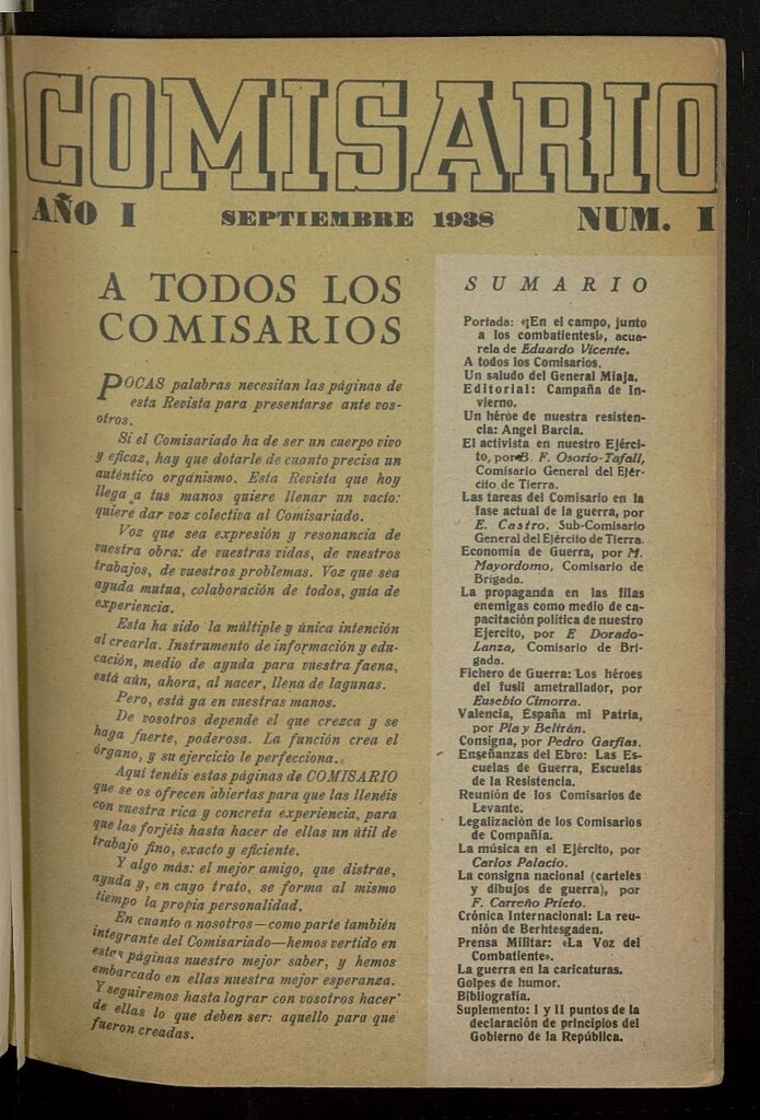 Miniatura de Comisario: Revista para los comisarios