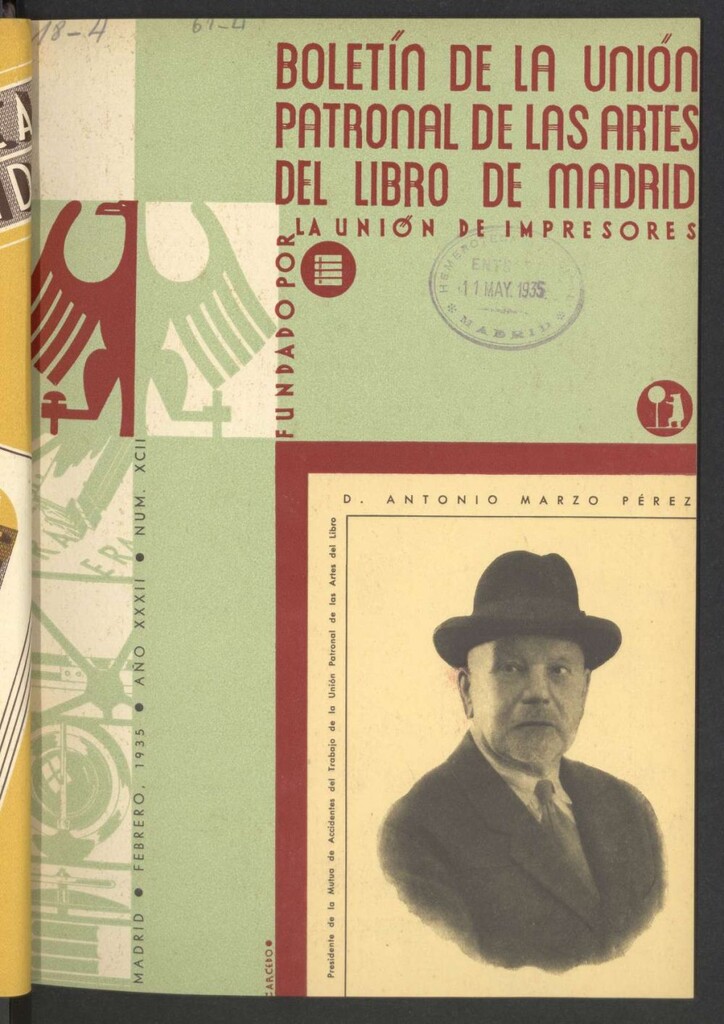 Miniatura de Boletín de la unión patronal de las artes del libro de Madrid de febrero de 1935