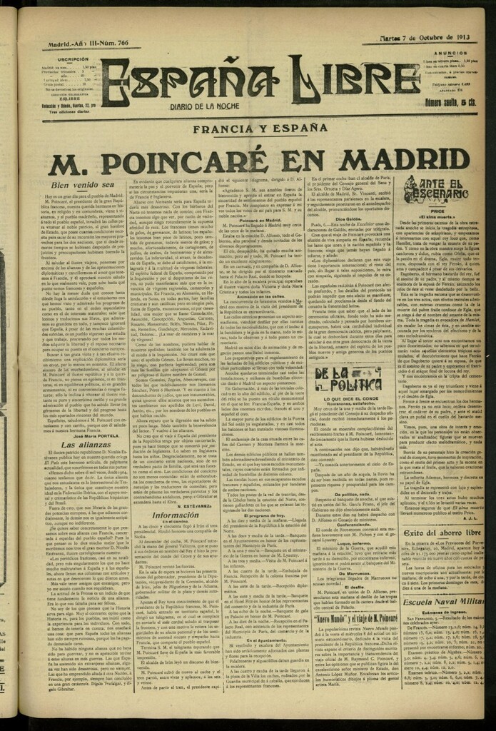 Miniatura de España Libre : Diario de la noche del 7 de octubre de 1913, nº 766