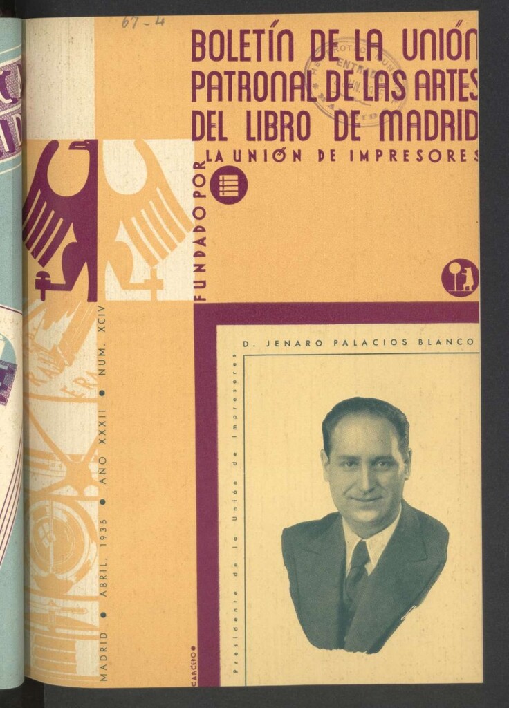 Miniatura de Boletín de la unión patronal de las artes del libro de Madrid de abril de 1935