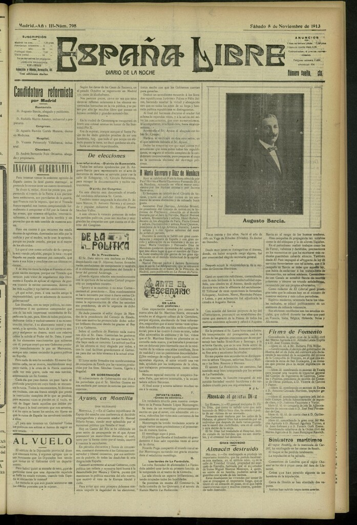 Miniatura de España Libre : Diario de la noche del 8 de noviembre de 1913, nº 798