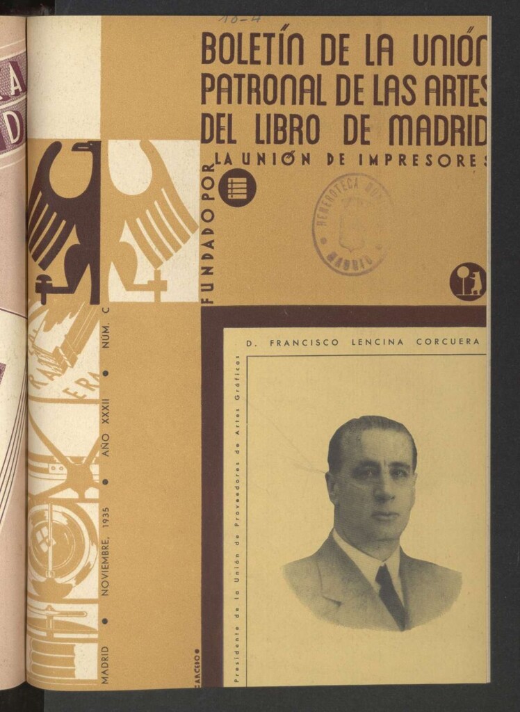 Miniatura de Boletín de la unión patronal de las artes del libro de Madrid de noviembre de 1935