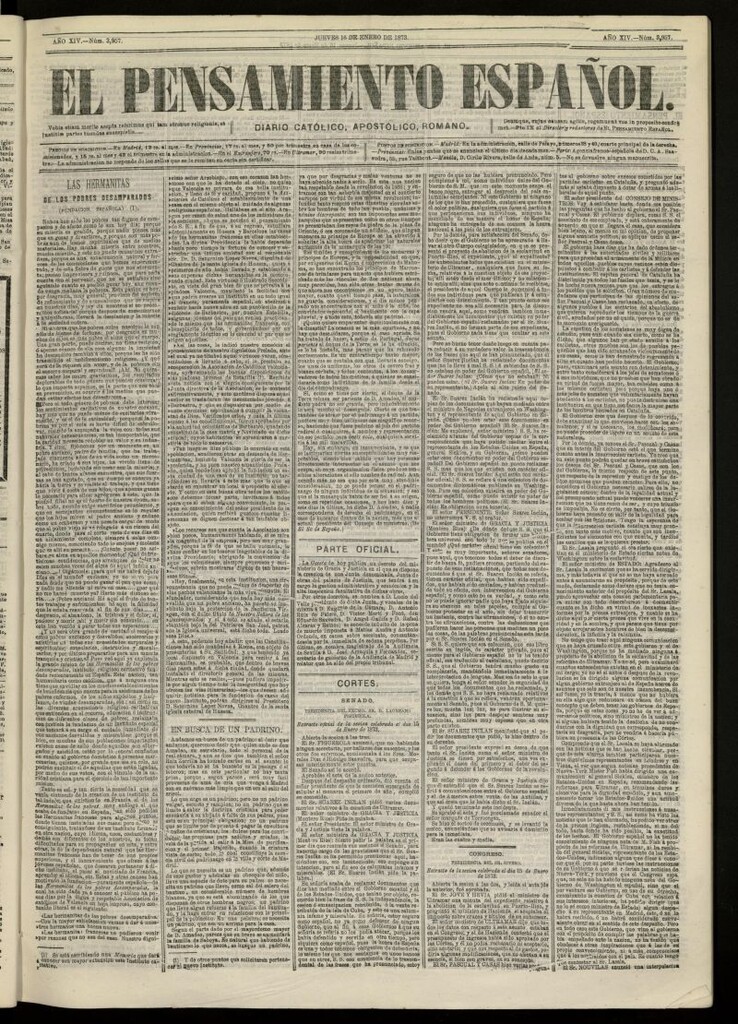 Miniatura de El Pensamiento Español del 16 de enero de 1873, nº 3957