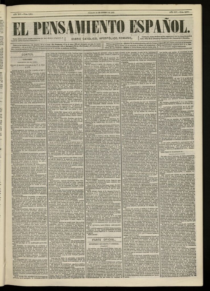 Miniatura de El Pensamiento Español del 18 de enero de 1873, nº 3959