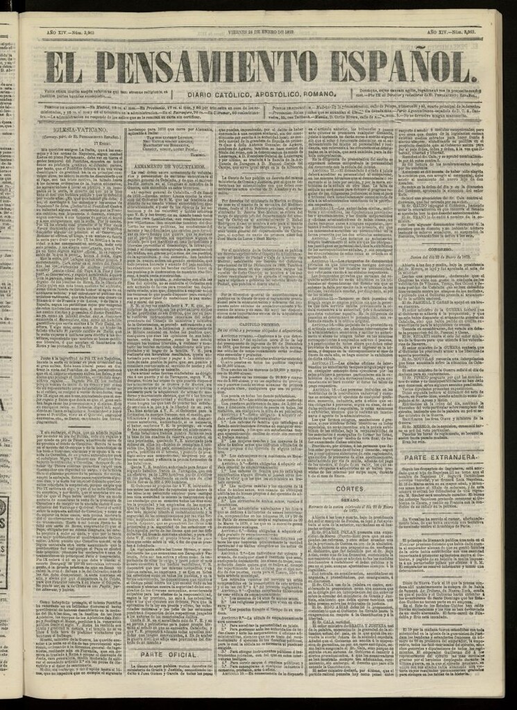 Miniatura de El Pensamiento Español del 24 de enero de 1873, nº 3963