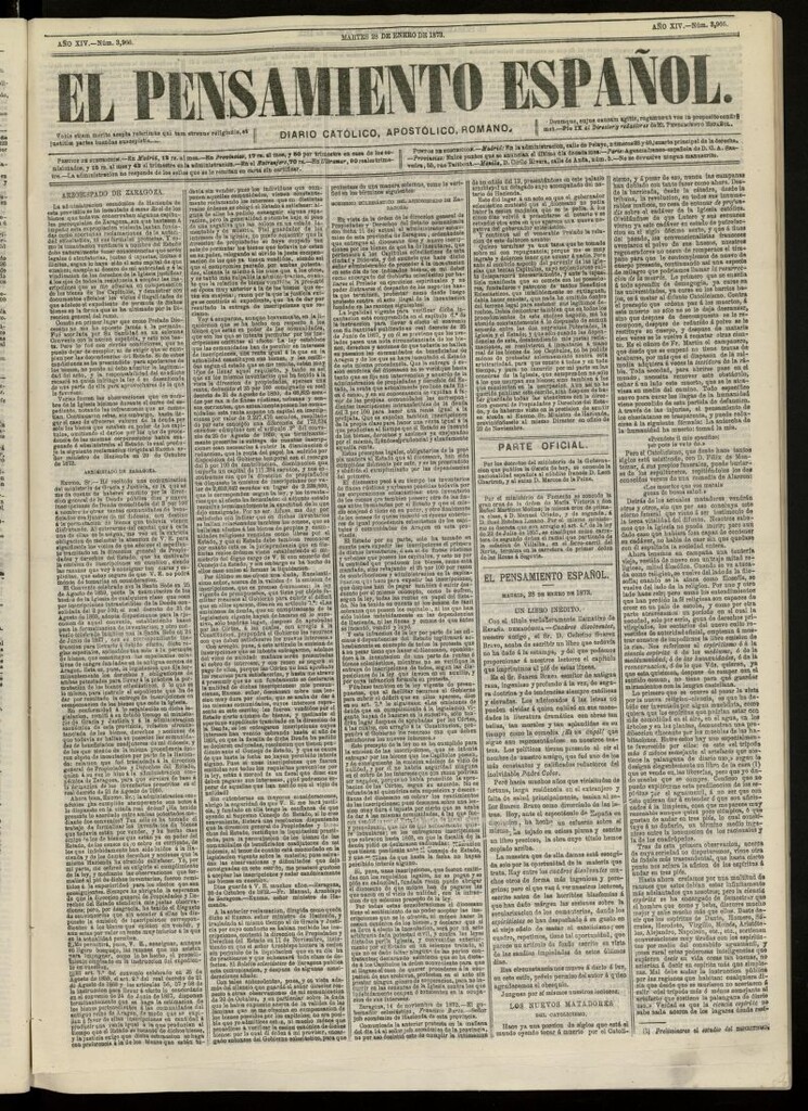 Miniatura de El Pensamiento Español del 28 de enero de 1873, nº 3966