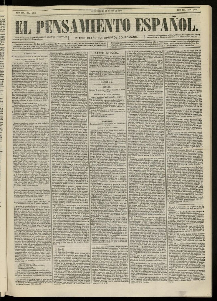 Miniatura de El Pensamiento Español del 29 de enero de 1873, nº 3967