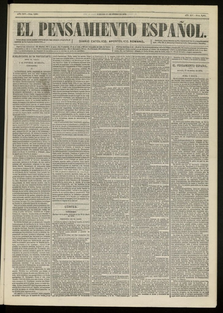Miniatura de El Pensamiento Español del 31 de enero de 1873, nº 3969