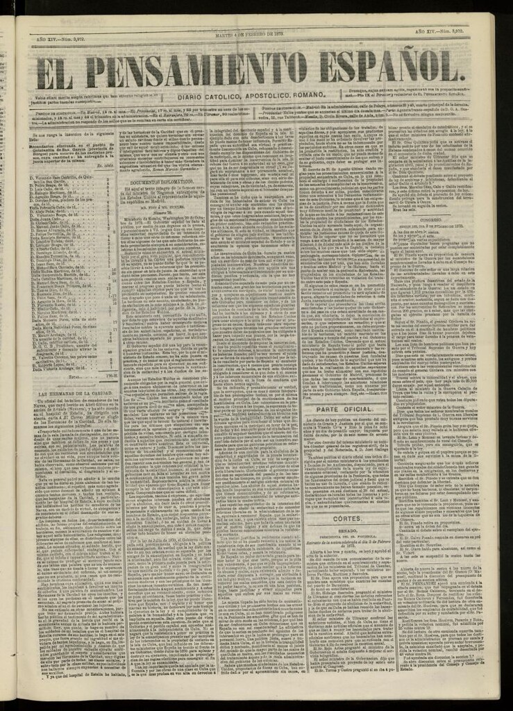 Miniatura de El Pensamiento Español del 4 de febrero de 1873, nº 3972