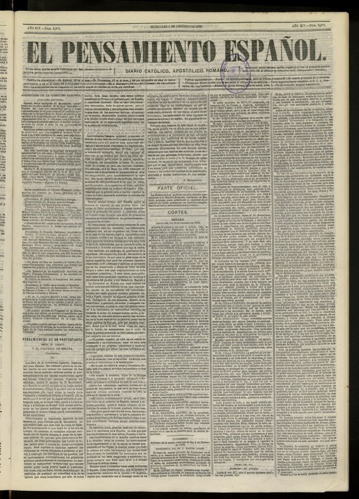 Miniatura de El Pensamiento Español del 5 de febrero de 1873, nº 3973