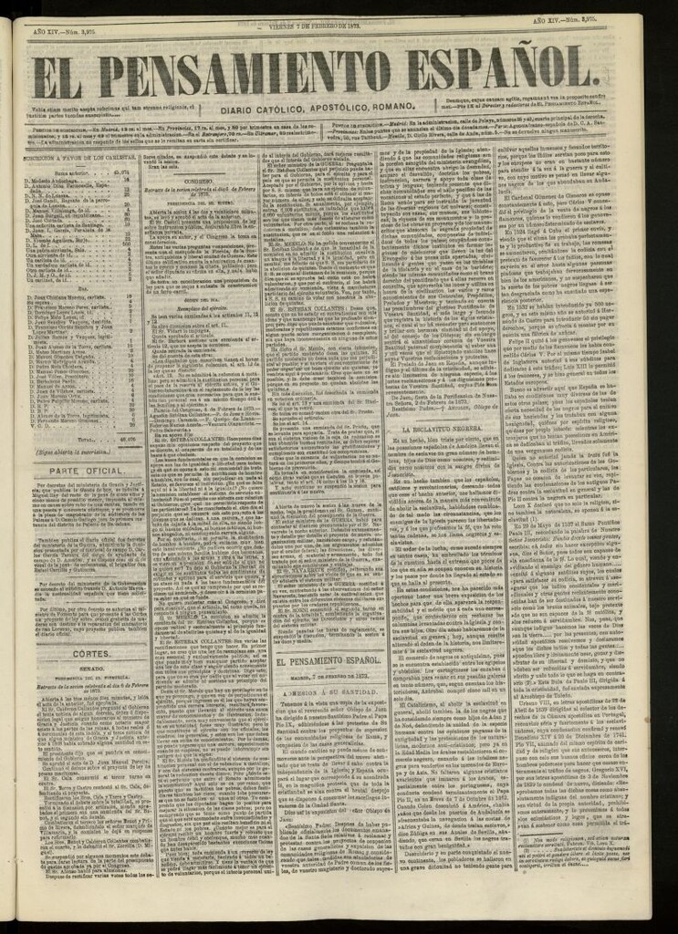 Miniatura de El Pensamiento Español del 7 de febrero de 1873, nº 3975