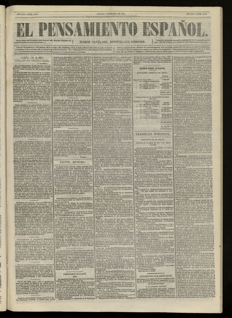 Miniatura de El Pensamiento Español del 8 de marzo de 1873, nº 4000