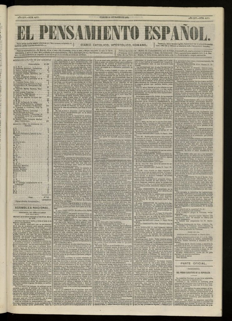 Miniatura de El Pensamiento Español del 21 de marzo de 1873, nº 4011