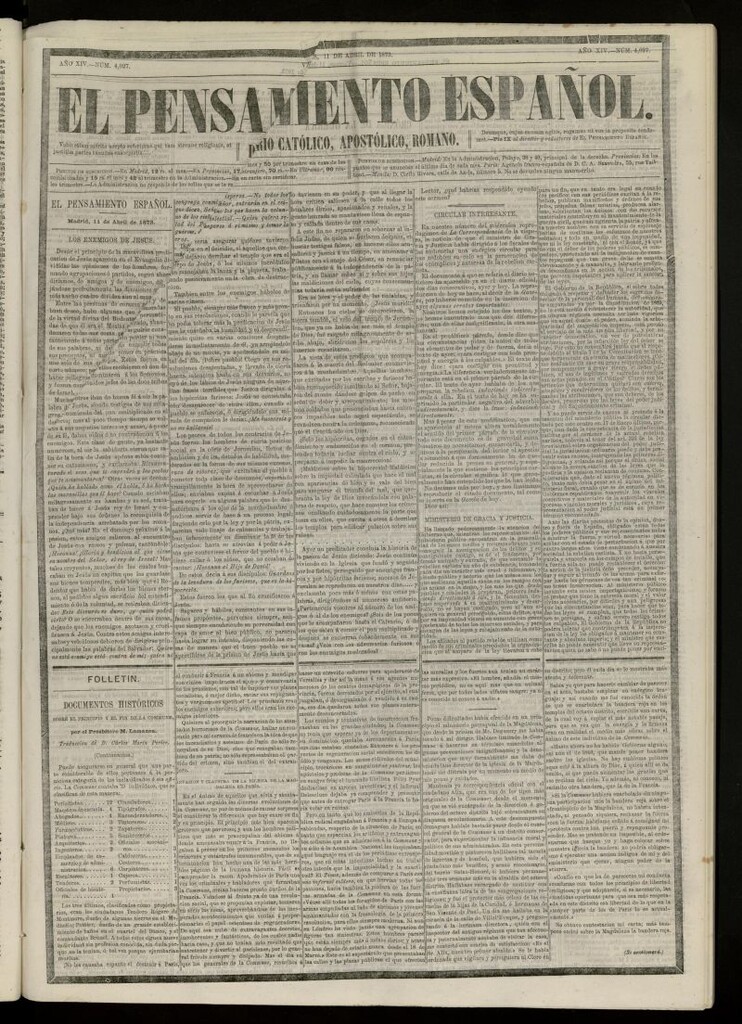 Miniatura de El Pensamiento Español del 11 abril de 1873, nº 4027