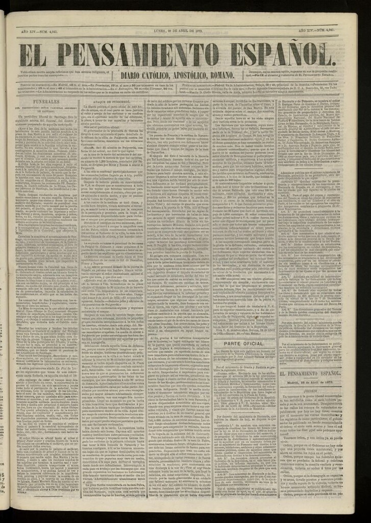 Miniatura de El Pensamiento Español del 28 abril de 1873, nº 4041