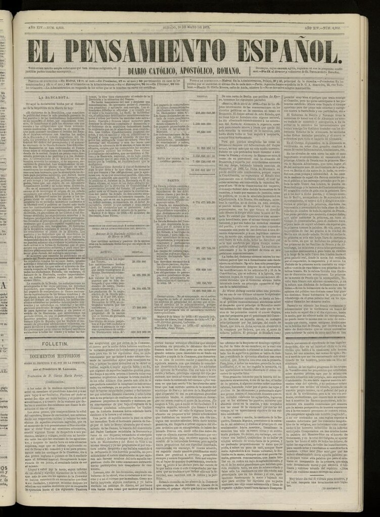 Miniatura de El Pensamiento Español del 10 de mayo de 1873, nº 4052