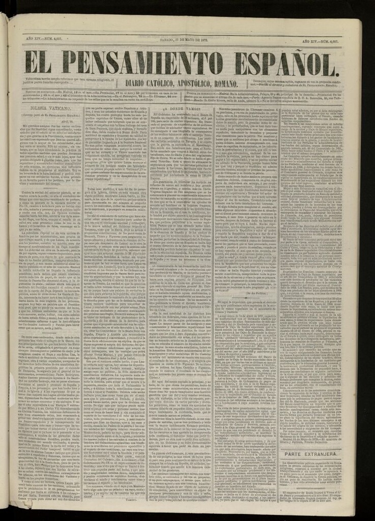 Miniatura de El Pensamiento Español de 17 de mayo de 1873, nº 4057