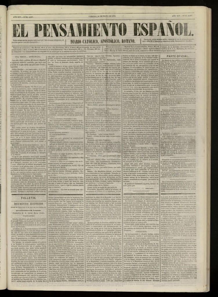 Miniatura de El Pensamiento Español del 30 de mayo de 1873, nº 4067