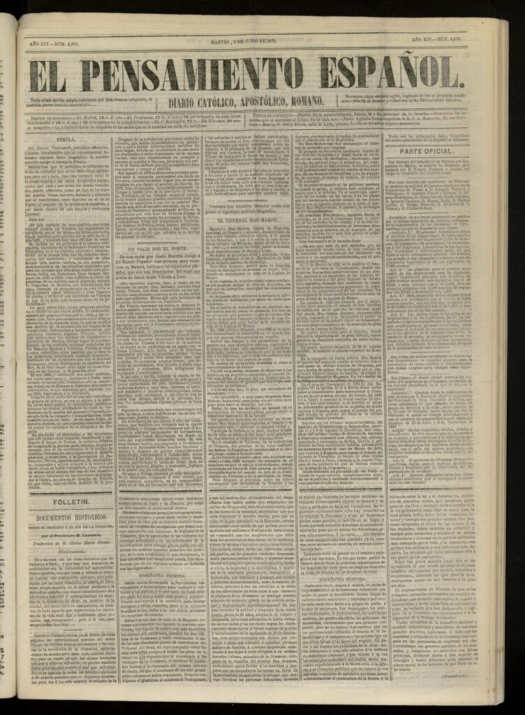 Miniatura de El Pensamiento Español del 3 de junio de 1873, nº 4070