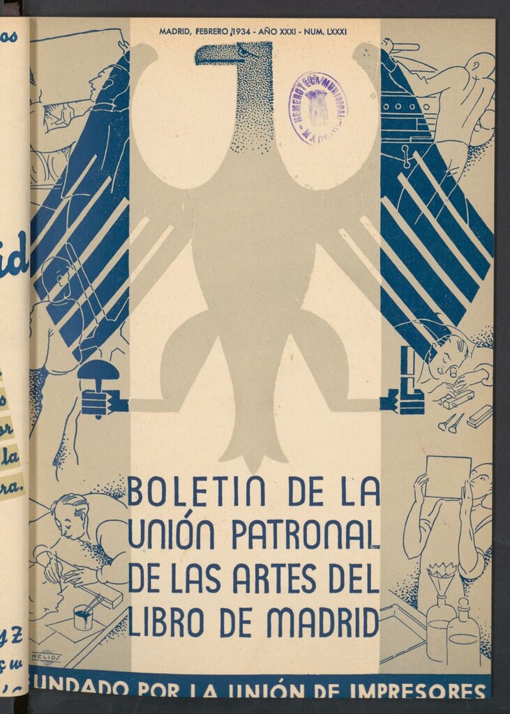 Miniatura de Boletín de la unión patronal de las artes del libro de Madrid de febrero de 1934