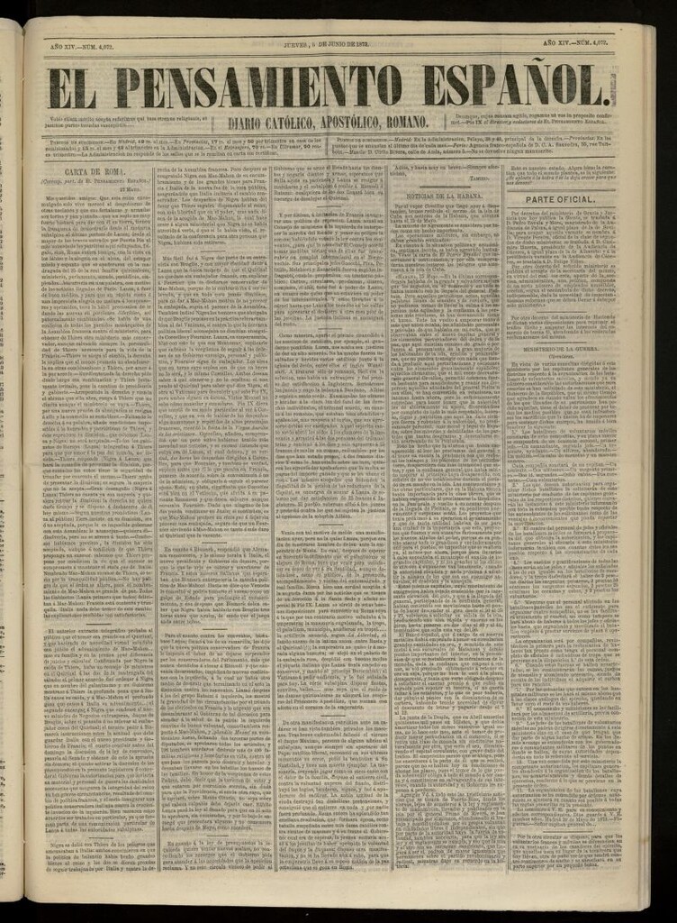 Miniatura de El Pensamiento Español del 5 de junio de 1873, nº 4072