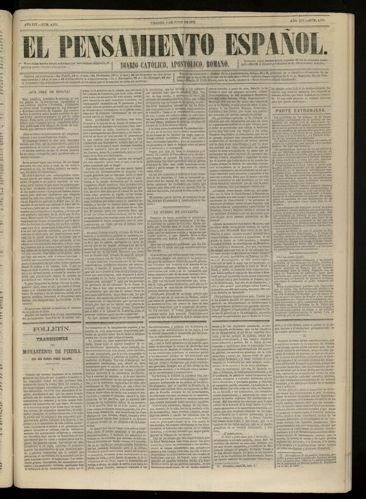 Miniatura de El Pensamiento Español del 6 de junio de 1873, nº 4073