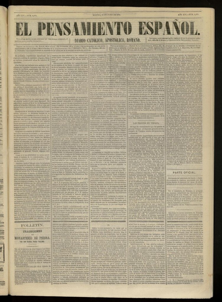 Miniatura de El Pensamiento Español del 10 de junio de 1873, nº 4076