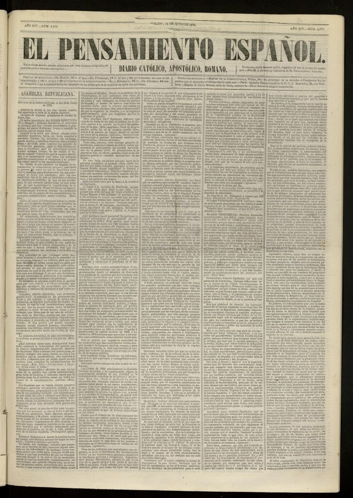 Miniatura de El Pensamiento Español del 14 de junio de 1873, nº 4079