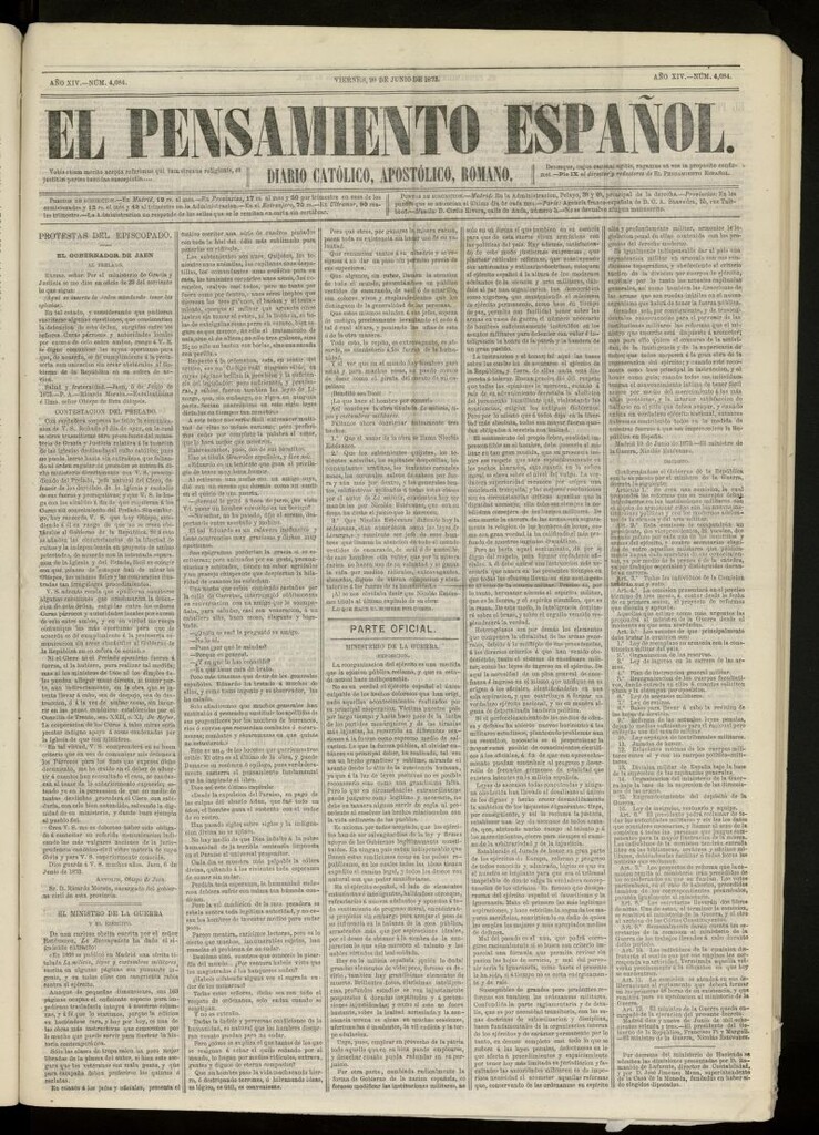 Miniatura de El Pensamiento Español del 20 de junio de 1873, nº 4084