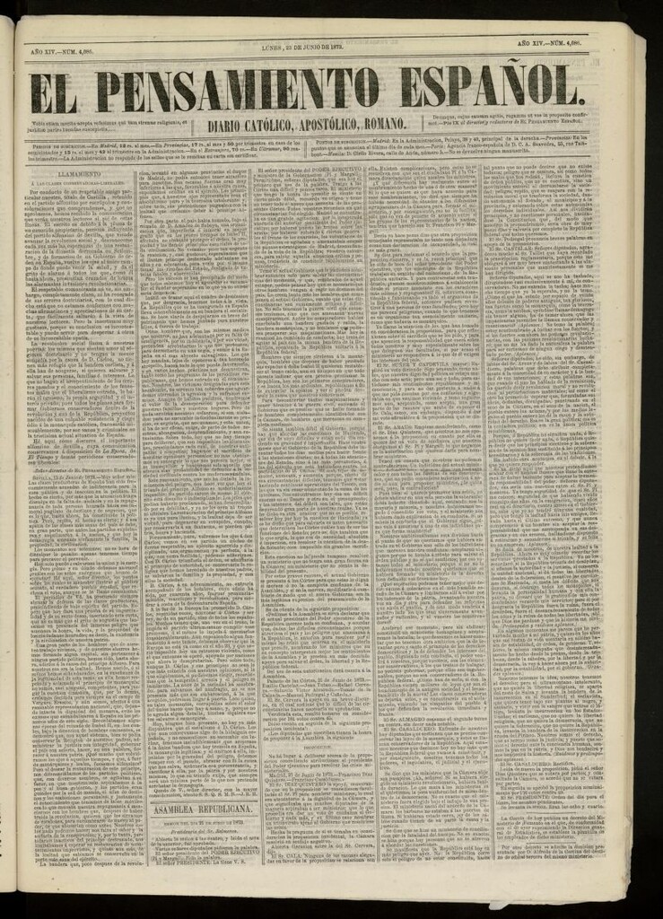 Miniatura de El Pensamiento Español del 23 de junio de 1873, nº 4086