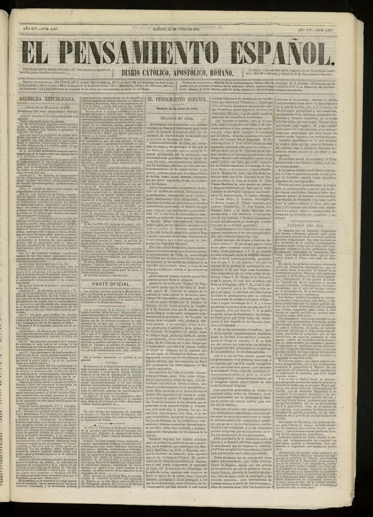 Miniatura de El Pensamiento Español del 24 de junio de 1873, nº 4087