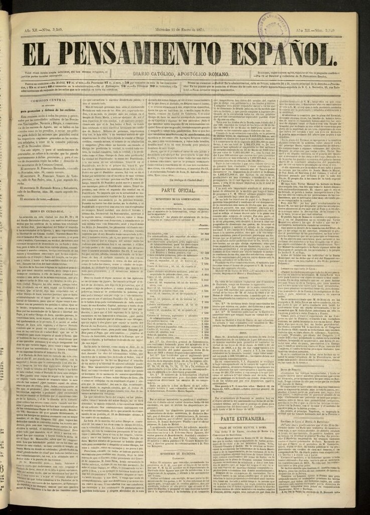 Miniatura de El Pensamiento Español del 11 de enero de 1871, nº 3349