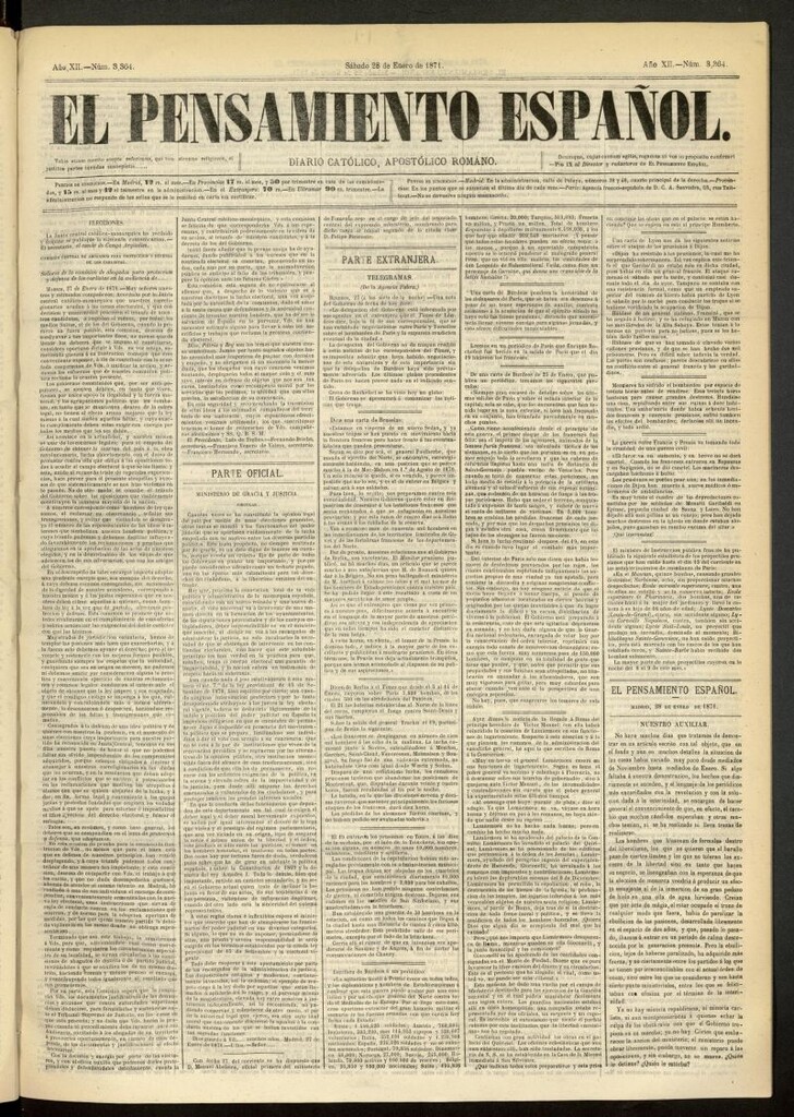 Miniatura de El Pensamiento Español del 28 de enero de 1871, nº 3364