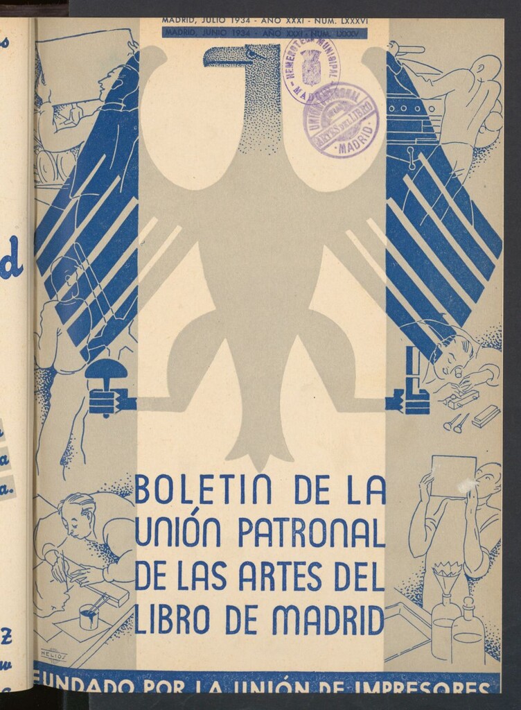 Miniatura de Boletín de la unión patronal de las artes del libro de Madrid de julio de 1934