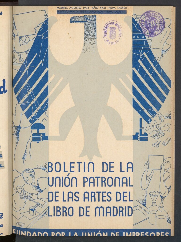 Miniatura de Boletín de la unión patronal de las artes del libro de Madrid de agosto de 1934