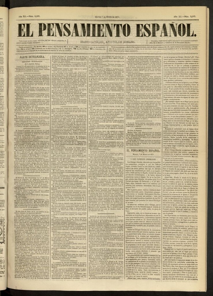 Miniatura de El Pensamiento Español del 7 de marzo de 1871, nº 3395