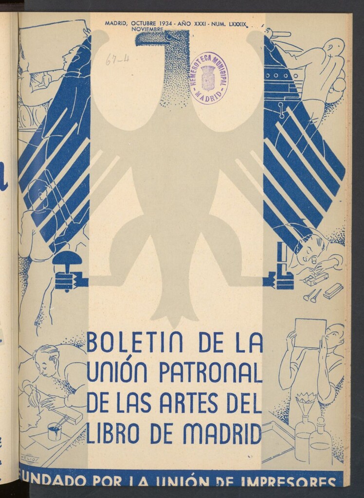 Miniatura de Boletín de la unión patronal de las artes del libro de Madrid de octubre- noviembre de 1934