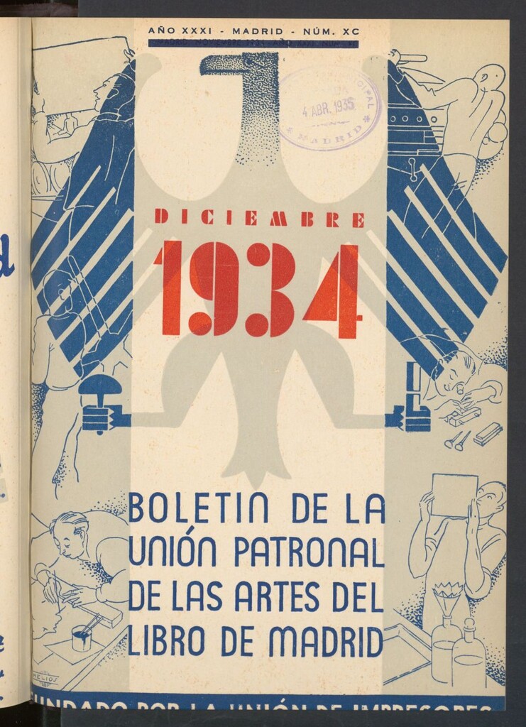 Miniatura de Boletín de la unión patronal de las artes del libro de Madrid de diciembre de 1934
