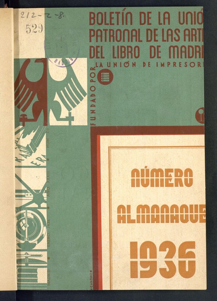 Miniatura de Boletín de la unión patronal de las artes del libro de Madrid. Número almanaque