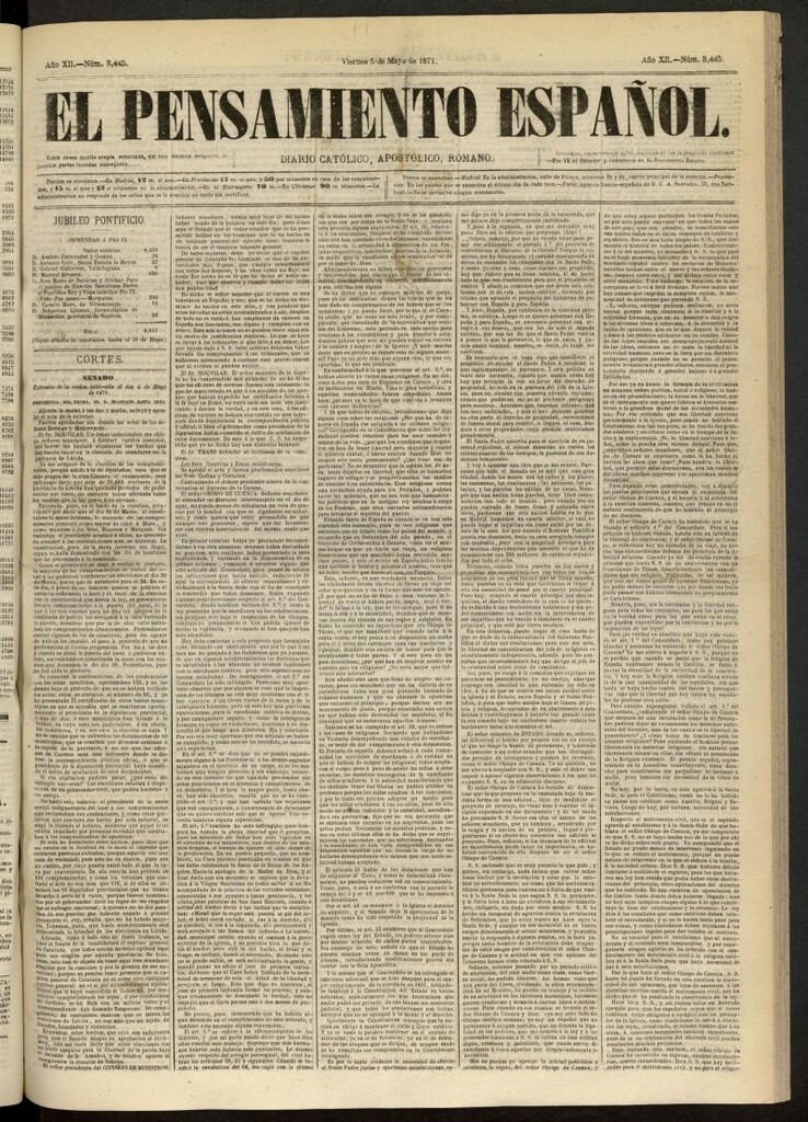 Miniatura de El Pensamiento Español del 5 de mayo de 1871, nº 3445