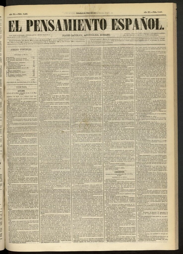Miniatura de El Pensamiento Español del 6 de mayo de 1871, nº 3446