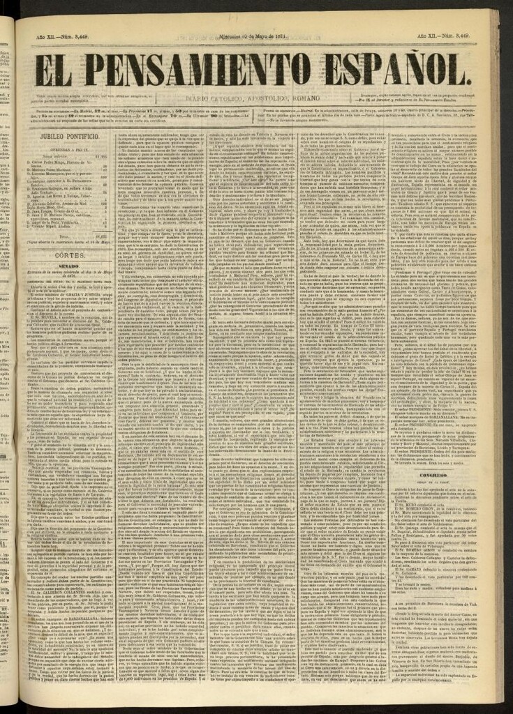 Miniatura de El Pensamiento Español del 10 de mayo de 1871, nº 3449