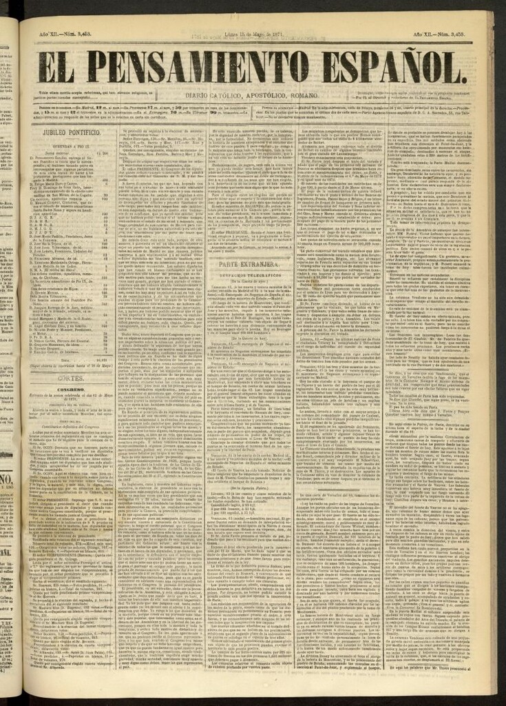 Miniatura de El Pensamiento Español del 15 de mayo de 1871, nº 3453